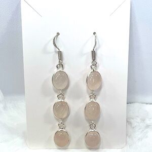 Rose Quartz 925 Gemstone Earring